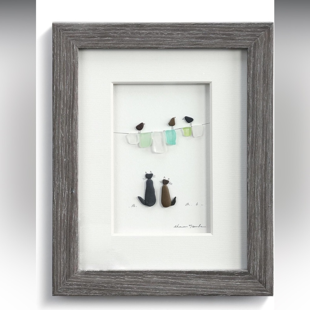 EMDACO Sharon Nowlan Whiskers On Kittens Classic  10 x 8 Glass Pebble Wood Frame
